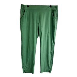 Eddie Bauer Womans Sz XL Traveler Pants Pull‎ On Green Hiking Camping Ankle